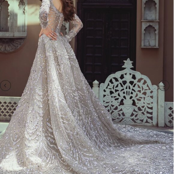 Reception Gown and Veil (Heavily Embellished) - Picture 1 of 15